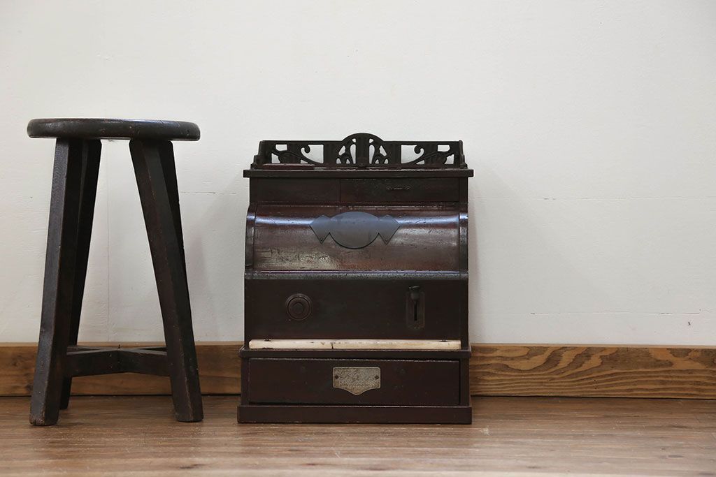 アンティーク雑貨　古民具・骨董 古い木のアンティークレジスター(金銭登録機)