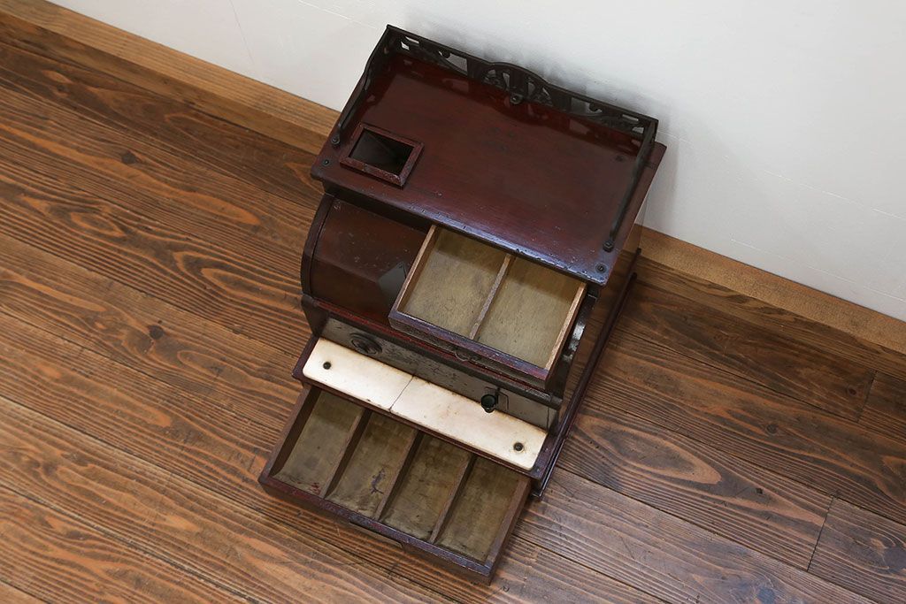 アンティーク雑貨　古民具・骨董 古い木のアンティークレジスター(金銭登録機)