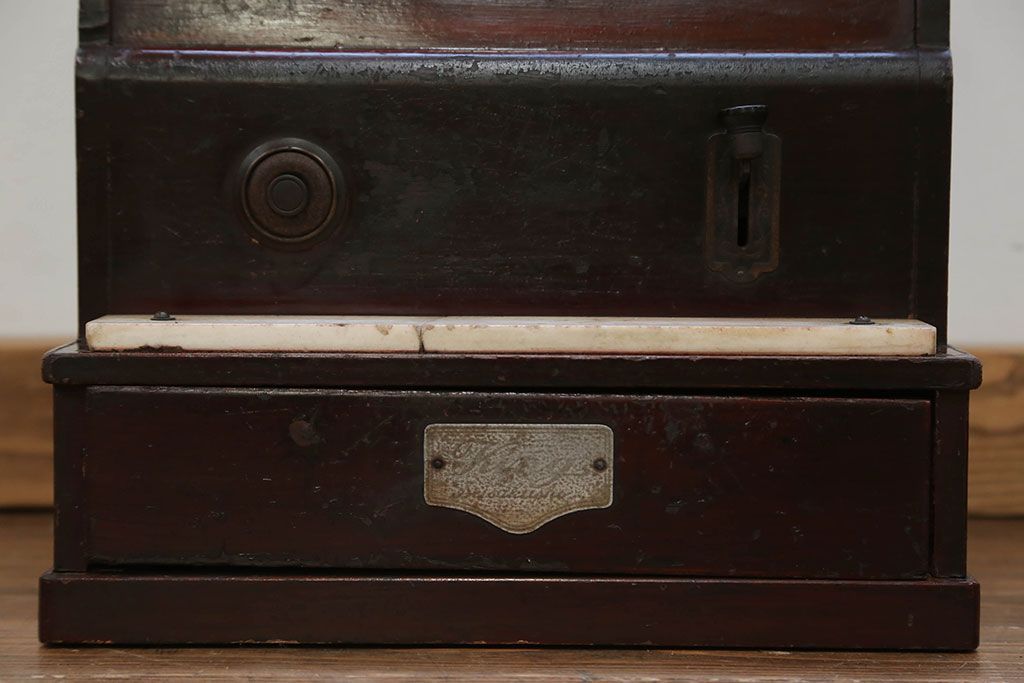 アンティーク雑貨　古民具・骨董 古い木のアンティークレジスター(金銭登録機)