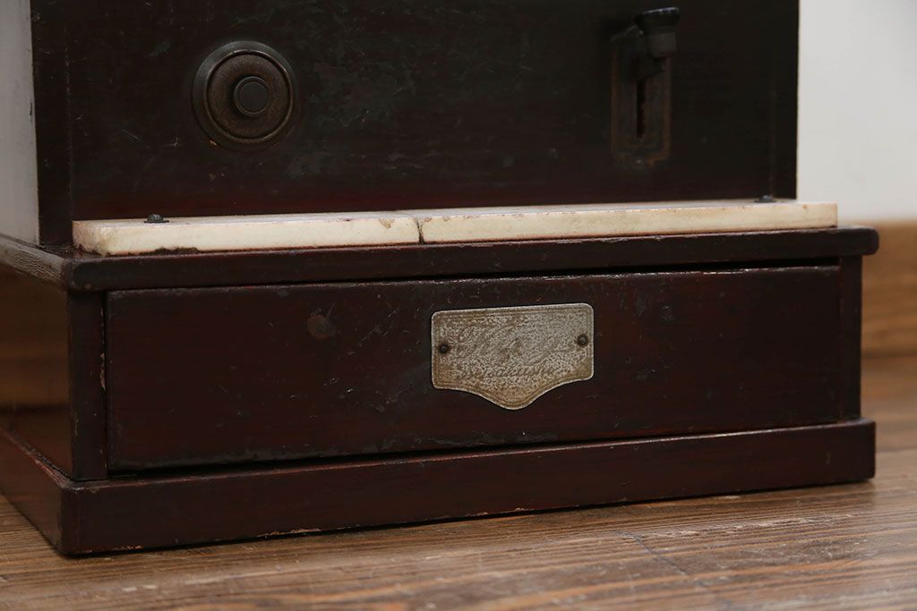 アンティーク雑貨　古民具・骨董 古い木のアンティークレジスター(金銭登録機)