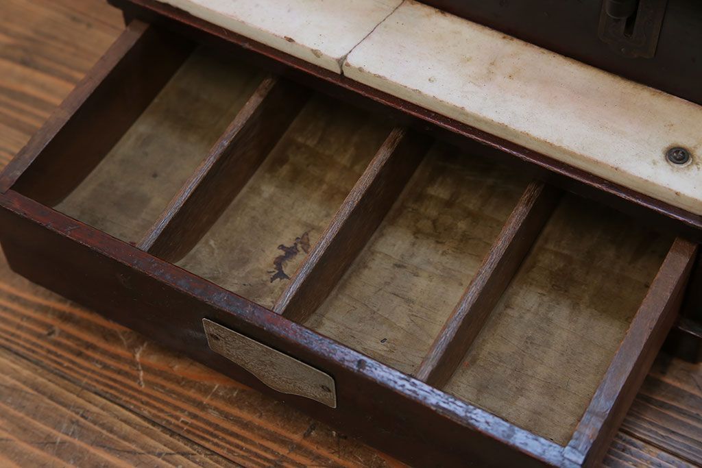 アンティーク雑貨　古民具・骨董 古い木のアンティークレジスター(金銭登録機)