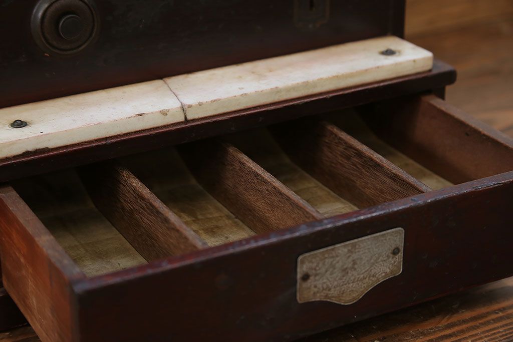 アンティーク雑貨　古民具・骨董 古い木のアンティークレジスター(金銭登録機)