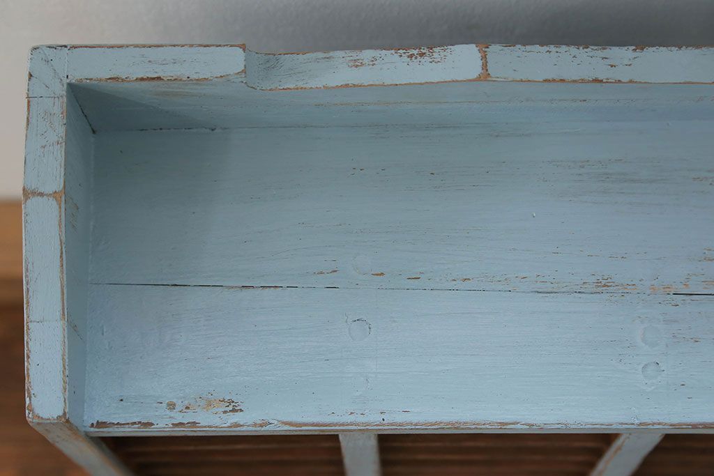 レトロ家具　昭和レトロ アンティークペイントの引き出し付きレターケース(書類棚、小引き出し)