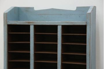 レトロ家具　昭和レトロ アンティークペイントの引き出し付きレターケース(書類棚、小引き出し)