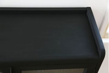 アンティーク家具　アンティーク シックなペイントの銀モールガラス本箱(ブックケース、収納棚)