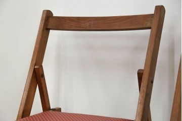 ヴィンテージ家具　ビーチ材　イギリスビンテージのフォールディングチェア 2脚セット(折り畳み椅子・イス)