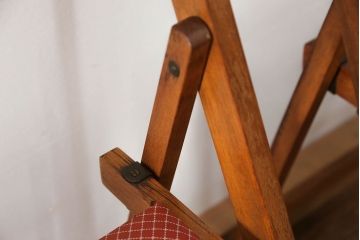 ヴィンテージ家具　ビーチ材　イギリスビンテージのフォールディングチェア 2脚セット(折り畳み椅子・イス)