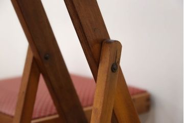ヴィンテージ家具　ビーチ材　イギリスビンテージのフォールディングチェア 2脚セット(折り畳み椅子・イス)