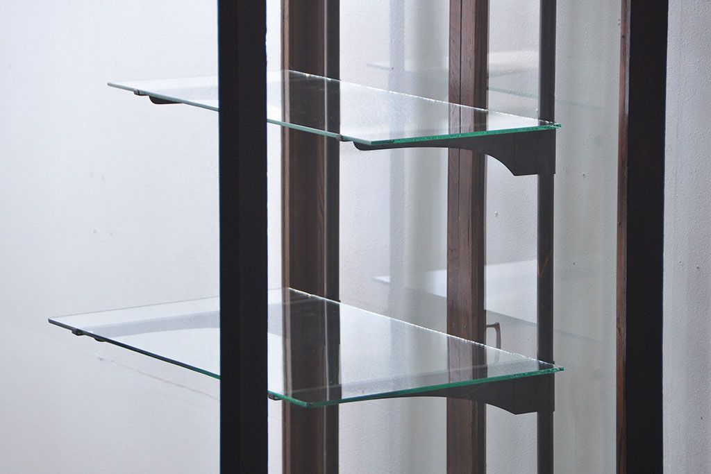 アンティーク家具　アンティーク 特大!タイル台付きの大きな六角ガラスケース(ショーケース)