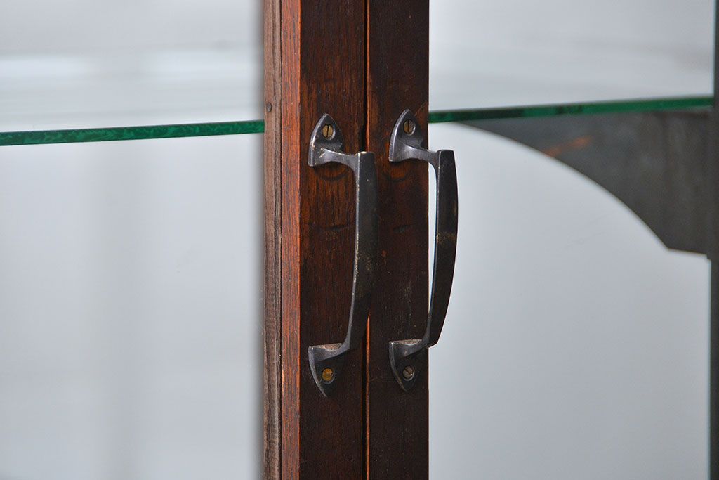 アンティーク家具　アンティーク 特大!タイル台付きの大きな六角ガラスケース(ショーケース)