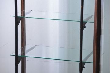 アンティーク家具　アンティーク 特大!タイル台付きの大きな六角ガラスケース(ショーケース)