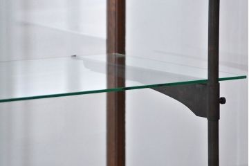 アンティーク家具　アンティーク 特大!タイル台付きの大きな六角ガラスケース(ショーケース)