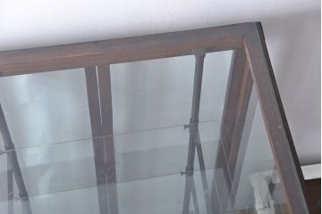 アンティーク家具　アンティーク 特大!タイル台付きの大きな六角ガラスケース(ショーケース)