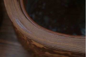 アンティーク雑貨　古民具・骨董 木目の素晴らしい刳り貫き桐火鉢　2個