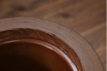 アンティーク雑貨　古民具・骨董 木目の素晴らしい刳り貫き桐火鉢　2個