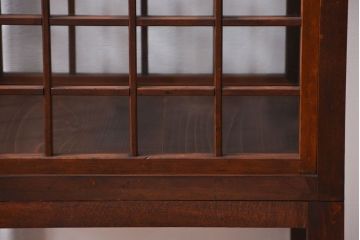 アンティーク家具　古民具・骨董　脚付き!古い木製のアンティーク格子ガラスケース
