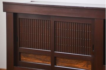 アンティーク家具　六尺　古民具・骨董 丸桟仕上げの水屋箪笥サイドボード