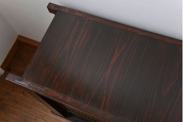 アンティーク家具　アンティーク  丸桟仕上げの上品な水屋箪笥サイドボード(収納棚、下駄箱)