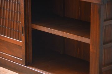 アンティーク家具　古民具・骨董 前面総欅材!上質な近江水屋箪笥(収納棚、食器棚)