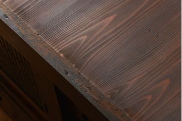 アンティーク家具　古民具・骨董 前面総欅材!上質な近江水屋箪笥(収納棚、食器棚)