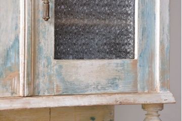 アンティーク家具　フランスアンティーク オリジナルペイントのかわいいカップボード(キャビネット、食器棚)