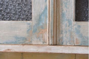 アンティーク家具　フランスアンティーク オリジナルペイントのかわいいカップボード(キャビネット、食器棚)