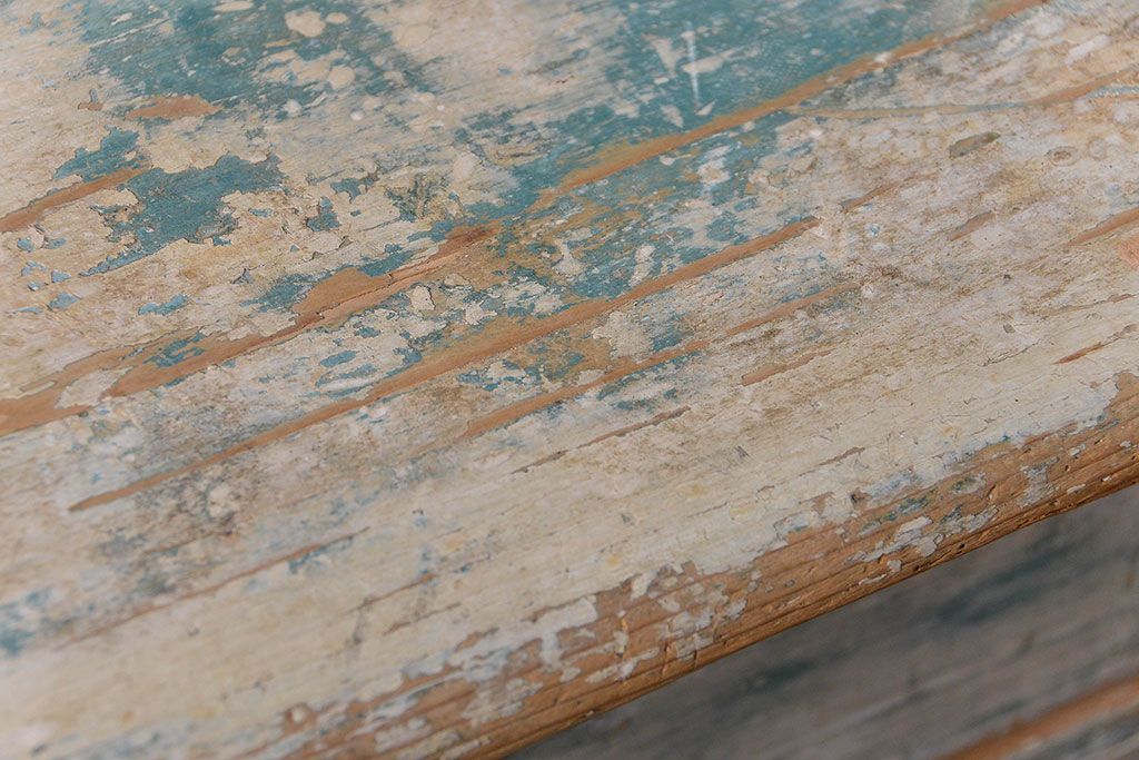 アンティーク家具　フランスアンティーク オリジナルペイントのかわいいカップボード(キャビネット、食器棚)