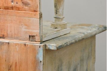 アンティーク家具　フランスアンティーク オリジナルペイントのかわいいカップボード(キャビネット、食器棚)