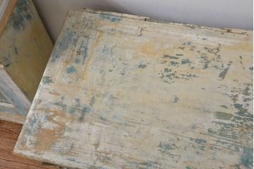 アンティーク家具　フランスアンティーク オリジナルペイントのかわいいカップボード(キャビネット、食器棚)