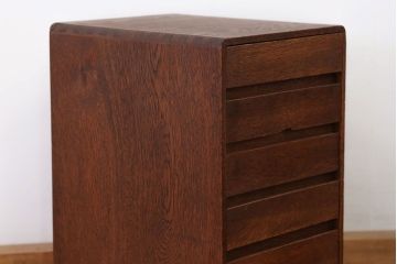 アンティーク家具　アンティーク 古いナラ材のシンプルな6杯小引き出し