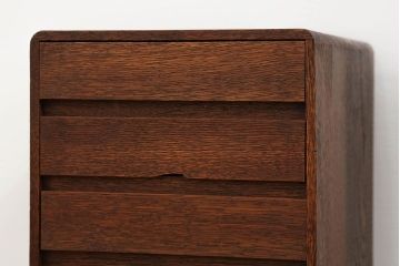 アンティーク家具　アンティーク 古いナラ材のシンプルな6杯小引き出し