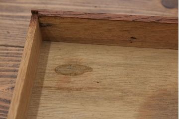 アンティーク家具　アンティーク 古いナラ材のシンプルな6杯小引き出し