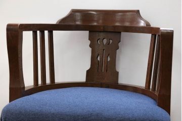 アンティーク家具　大正ロマン 古いナラ材の回転椅子(デスクチェア、回転イス)