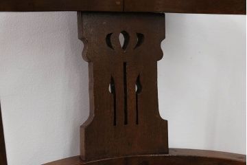 アンティーク家具　大正ロマン 古いナラ材の回転椅子(デスクチェア、回転イス)