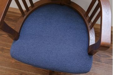 アンティーク家具　大正ロマン 古いナラ材の回転椅子(デスクチェア、回転イス)