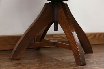 アンティーク家具　大正ロマン 古いナラ材の回転椅子(デスクチェア、回転イス)