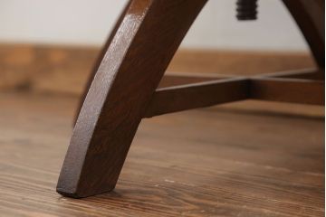アンティーク家具　大正ロマン 古いナラ材の回転椅子(デスクチェア、回転イス)