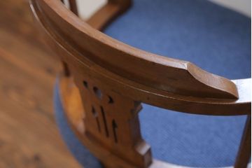 アンティーク家具　大正ロマン 古いナラ材の回転椅子(デスクチェア、回転イス)
