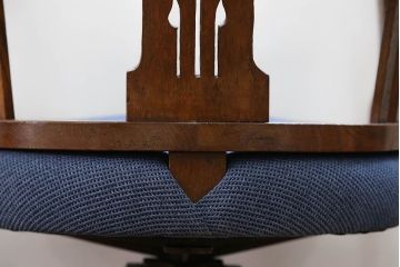 アンティーク家具　大正ロマン 古いナラ材の回転椅子(デスクチェア、回転イス)