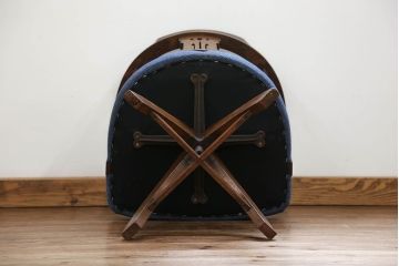 アンティーク家具　大正ロマン 古いナラ材の回転椅子(デスクチェア、回転イス)