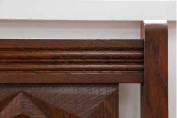 アンティーク家具　フランスアンティーク　オーク材　上質なアールデコ　ラッシチェア2脚セット(1)(椅子、イス)