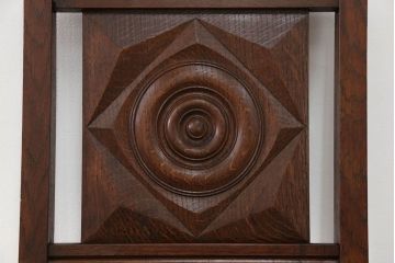 アンティーク家具　フランスアンティーク　オーク材　上質なアールデコ　ラッシチェア2脚セット(1)(椅子、イス)