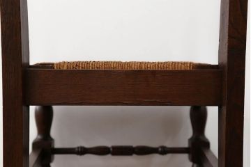 アンティーク家具　フランスアンティーク　オーク材　上質なアールデコ　ラッシチェア2脚セット(2)(椅子、イス)