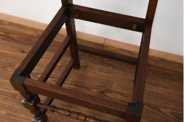 アンティーク家具　フランスアンティーク　オーク材　上質なアールデコ　ラッシチェア2脚セット(2)(椅子、イス)