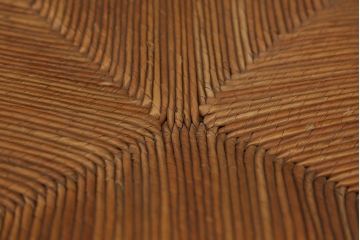 アンティーク家具　フランスアンティーク　オーク材　上質なアールデコ　ラッシチェア2脚セット(3)(椅子、イス)