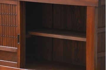 アンティーク家具　アンティーク 前面欅材!重厚な六尺水屋箪笥(食器棚、収納棚)