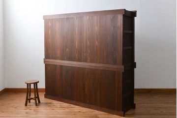 アンティーク家具　アンティーク 前面欅材!重厚な六尺水屋箪笥(食器棚、収納棚)