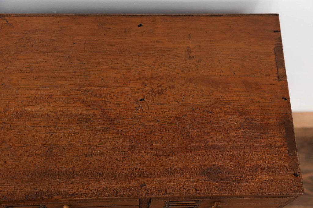 レトロ家具　昭和レトロ ネームプレート付き 34杯 アンティーク小引き出し