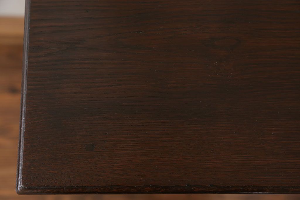 アンティーク家具　アンティーク 古いナラ材の引き出し付きサイドテーブル