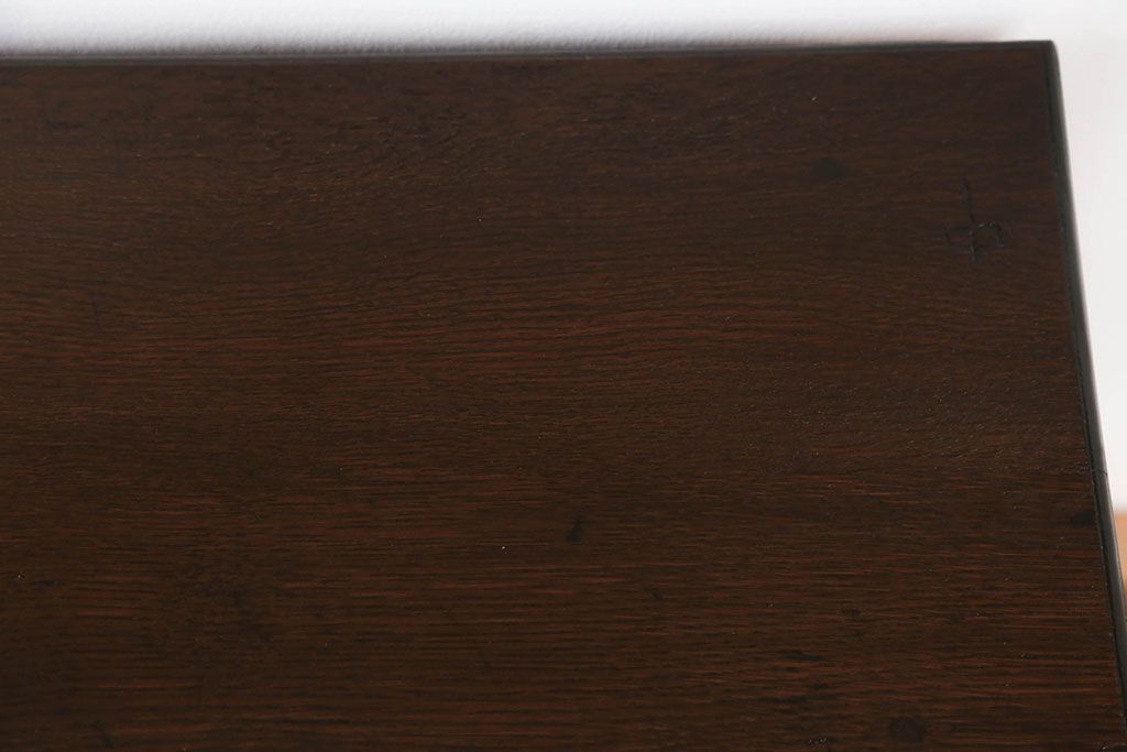 アンティーク家具　アンティーク 古いナラ材の引き出し付きサイドテーブル